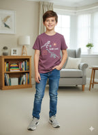 Dinasour Print Mahroon T- Shirt Boys