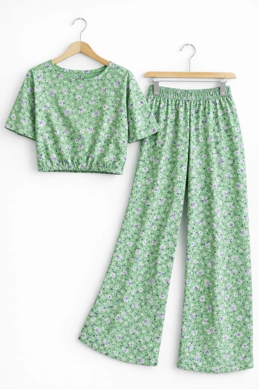 White Flowers Print Pista Skate Fish- Girls