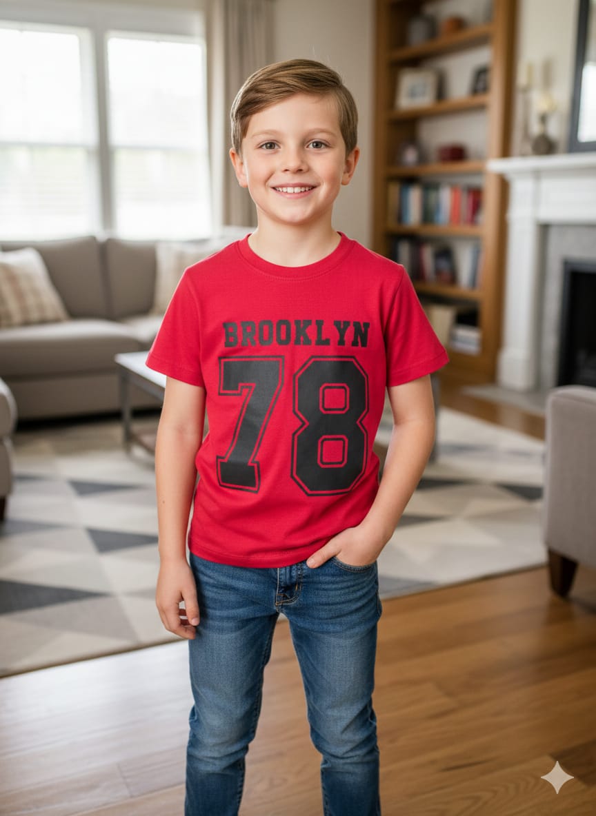 Brooklyn 78 Red T-Shirt-Boys