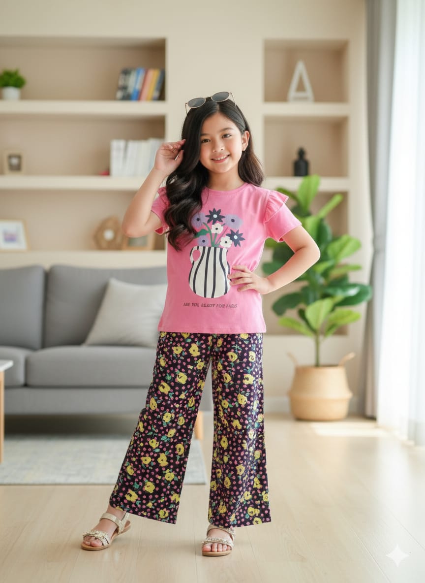 Rose Garden Pink Category  T-Shirt &Flapper