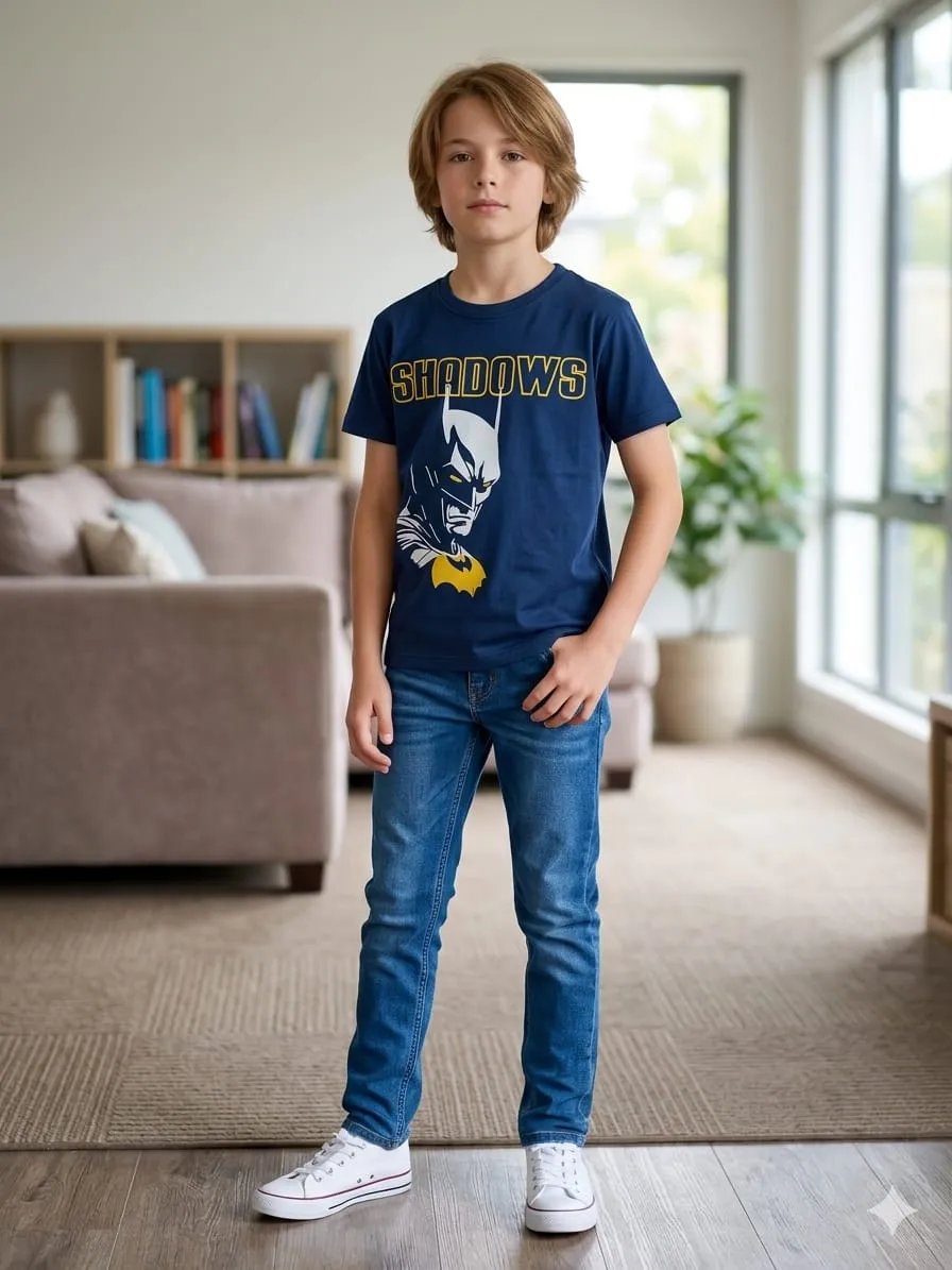 Shadows Print Blue T-Shirt Boys(R-39N)