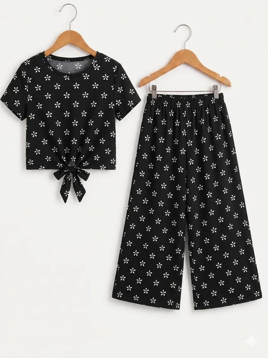 Star Print Black Skate Fish- Girls