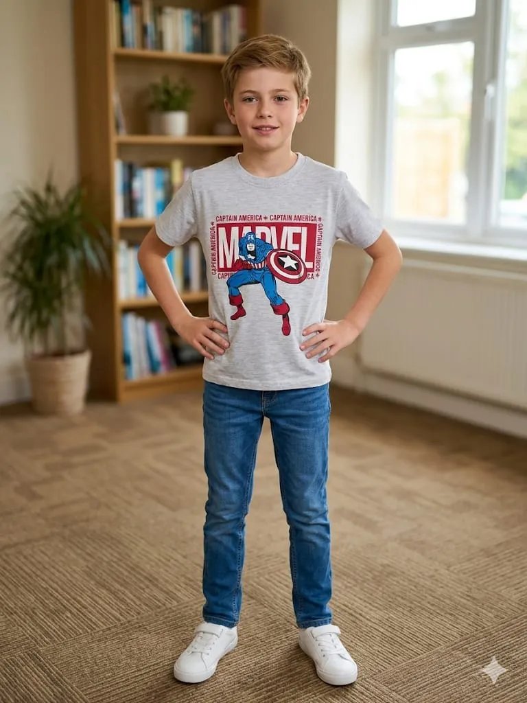 Marvel Grey T-Shirt for Boys (37N)