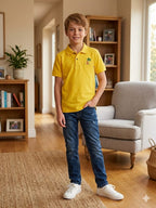 Tree Print Yellow  Polo T-shirt-Boys(R-2)