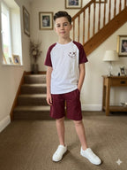 2 cross Print White Nicker Suit- Boys