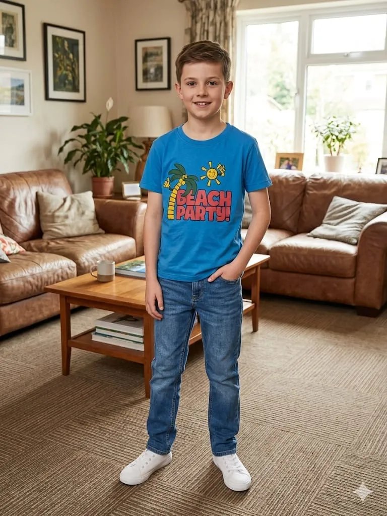 Beach Party Blue T-shirt-Boys (10N)