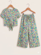 Sky & Flowers Print Sky Skate Fish- Girls