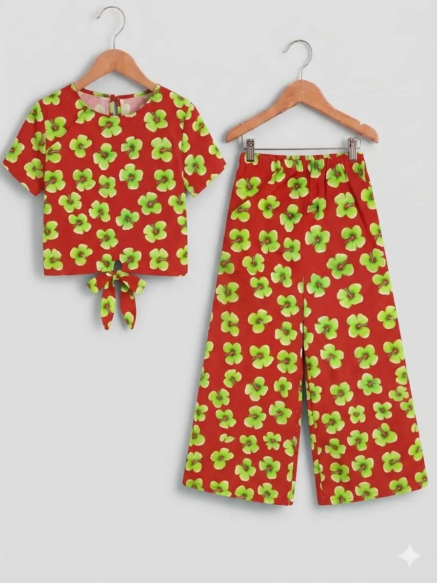 Yellow Flowers Print Brown Skate Fish- Girls