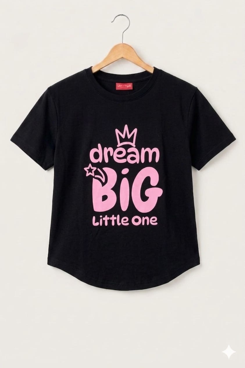 Big Dream Black T-Shirt-Girls