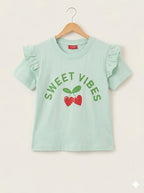 Sweet Vibes Print Pista T-Shirt-Girls