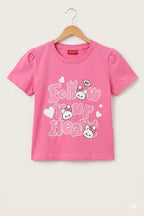 Follow Our Heart Baby Pink T-Shirt-Girls