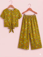 Circle Print Mustard  Skate Fish- Girls