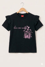 Cherry Blossom Black T-Shirt-Girls