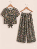 Multiple Colors Dots Print Black Skate  Fish- Girls