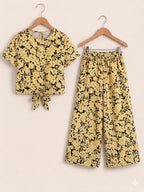 Black And Yellow Flowers Yellow Skate Fish- Girls