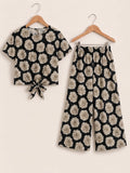 Grey Circle Print Skate Fish- Girls