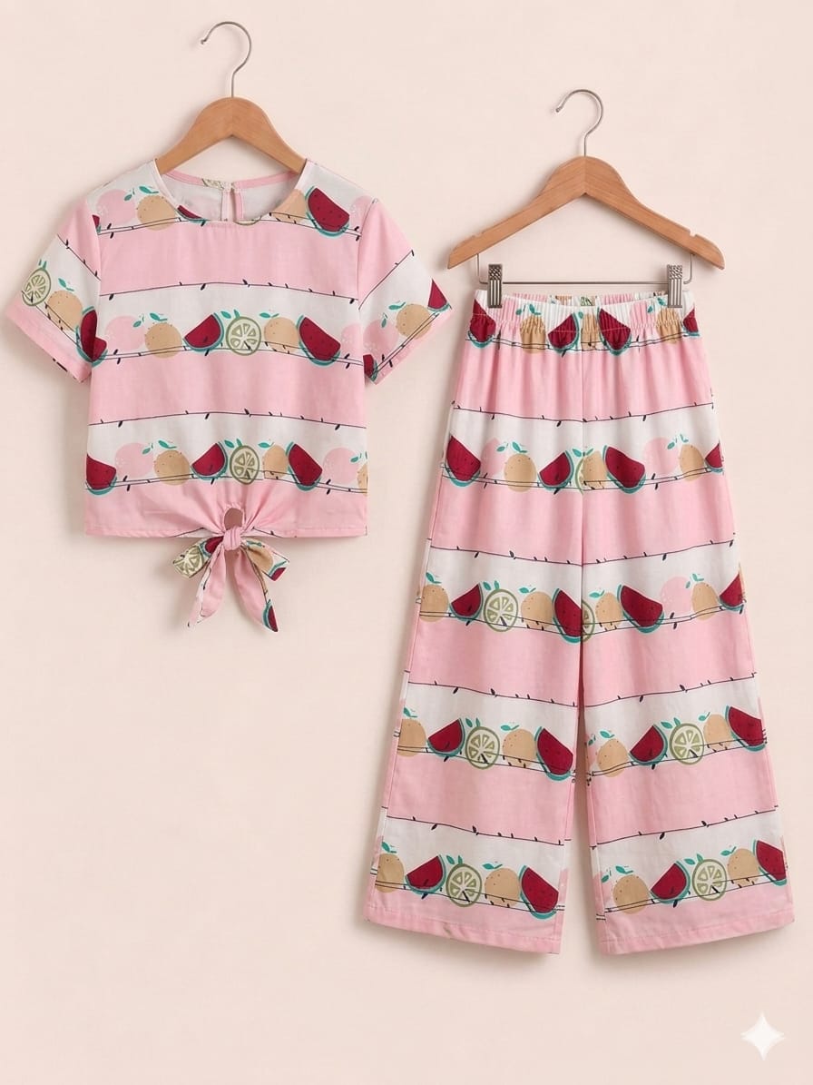 Fruits Print Baby Pink skate Fish-Girls