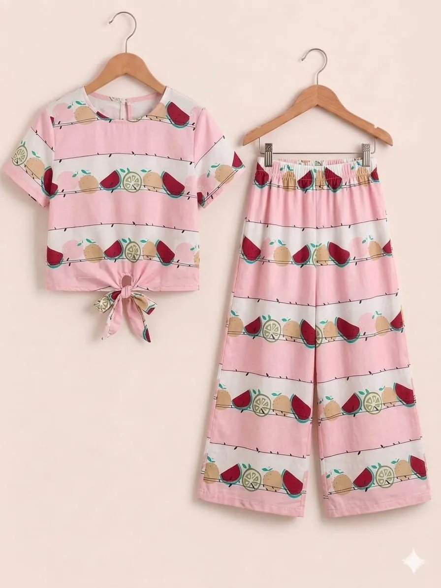 Fruits Print Baby Pink skate Fish-Girls