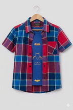 Batman Print Blue inner Double Shirt Boys