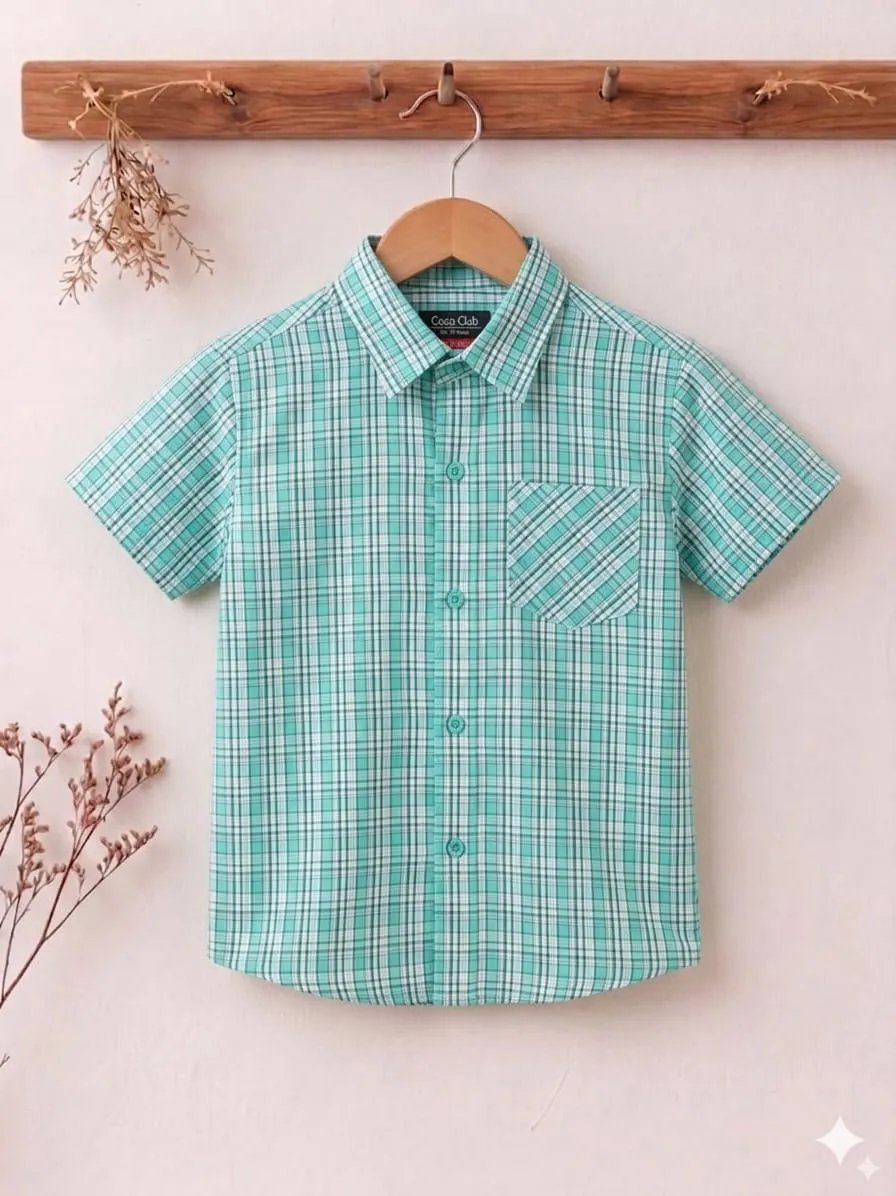 Brown & Black Lines Half Sleeves Casual shirt-Boys
