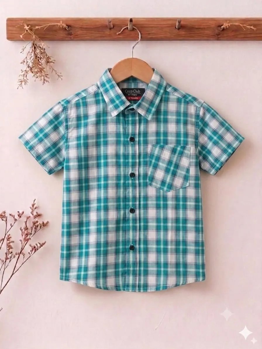 Sky Lines Print White Casual Shirt - Boys