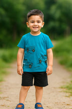 Jeep Print D/Ferozi Nicker Suit Boys