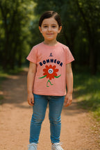 Bonheur Peach T-Shirt Girls