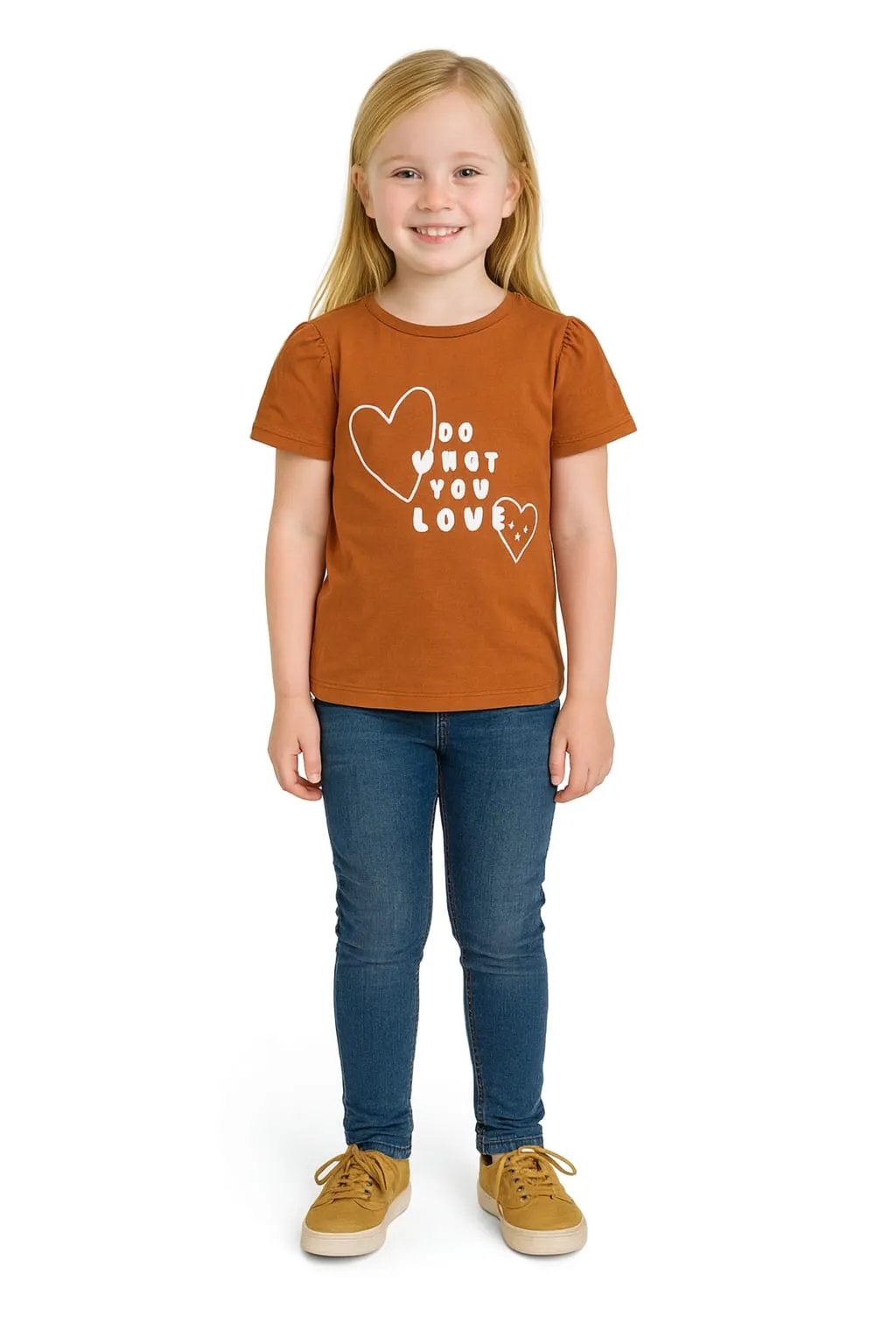 You Love Dark Peach T-Shirt Girls (25N)