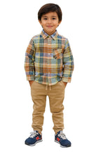 Multi Orange Full Sleeve Casual Shirt Boys