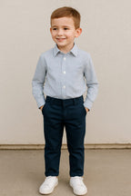 Silver & Black Dots Full Sleeve Casual Shirt Boys