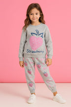 Sweet strawberry Oatmeal track suit-Girls (R-3)