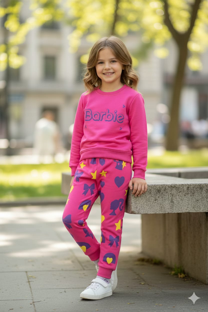 Barbie pink Track suit-Girls (R-10)