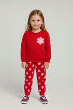 Sun flower red tracksuit-Girls (R-4)