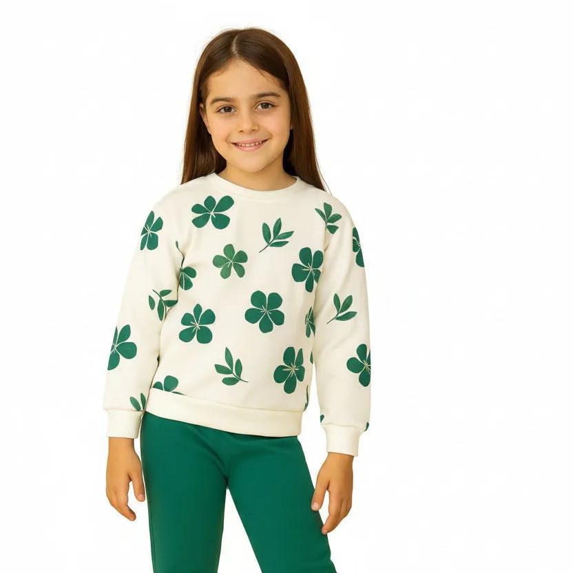 Spring Blossom green Tracksuit for Girls (87N)