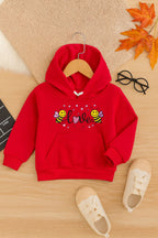 Bee heart love red hoodie- Girls