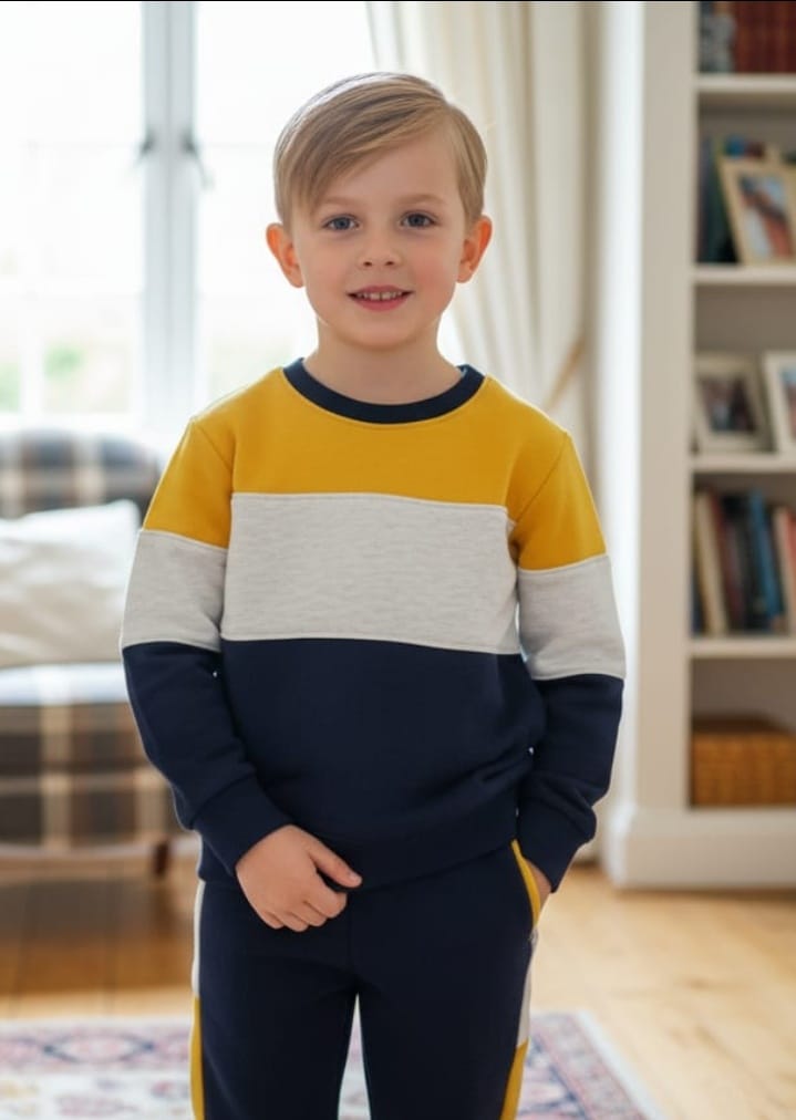 Three penal yellow and navy track suit- Boys