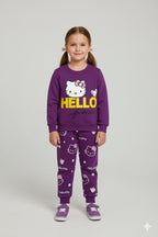 Hello friends  purple track suit- Girls (R-68)