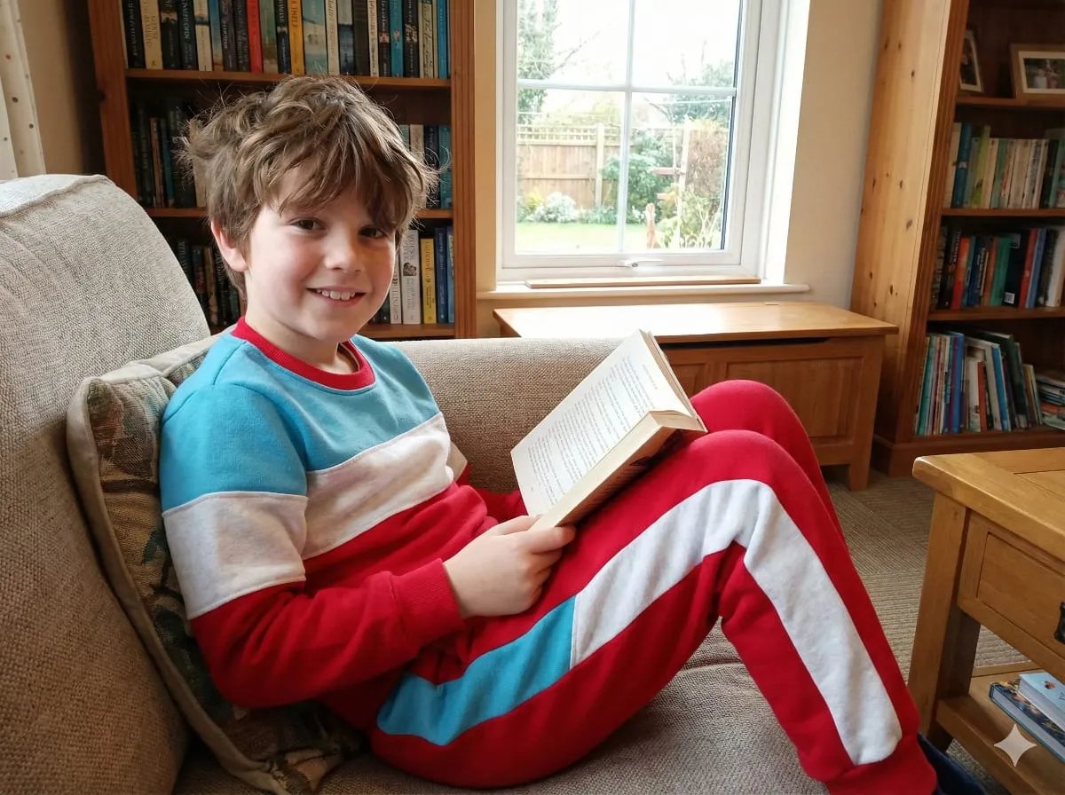 Three Panel Sky and Red Tracksuit - Boys (R-47)