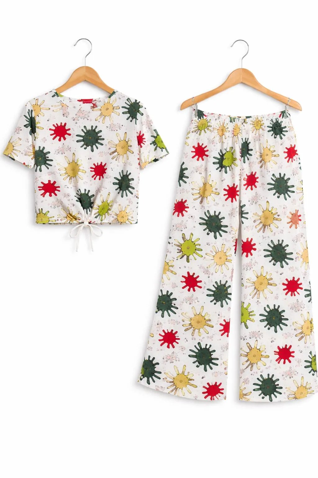 Color Splash Co-Ord set white Skate Fish- Girls