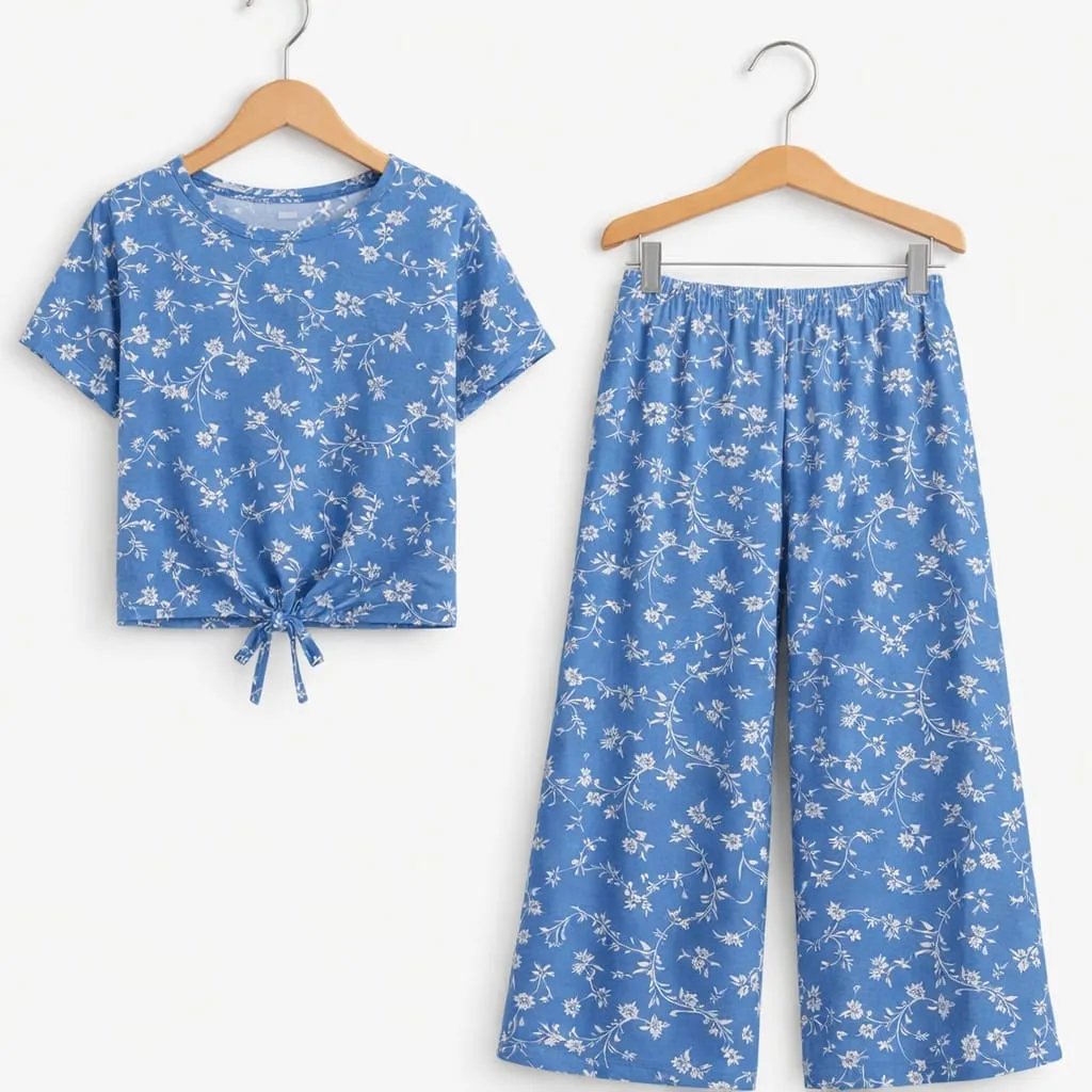 White Flowers Print Sletti Skate Fish- Girls