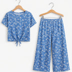 White Flowers Print Sletti Skate Fish- Girls