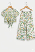 Blue Wild Flowers Set White Skate Fish- Girls