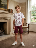Summer Mehroon leafy combo white nicker suit- Boys(R-6)