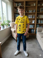 Star Print Yellow polo T-Shirt-Boys